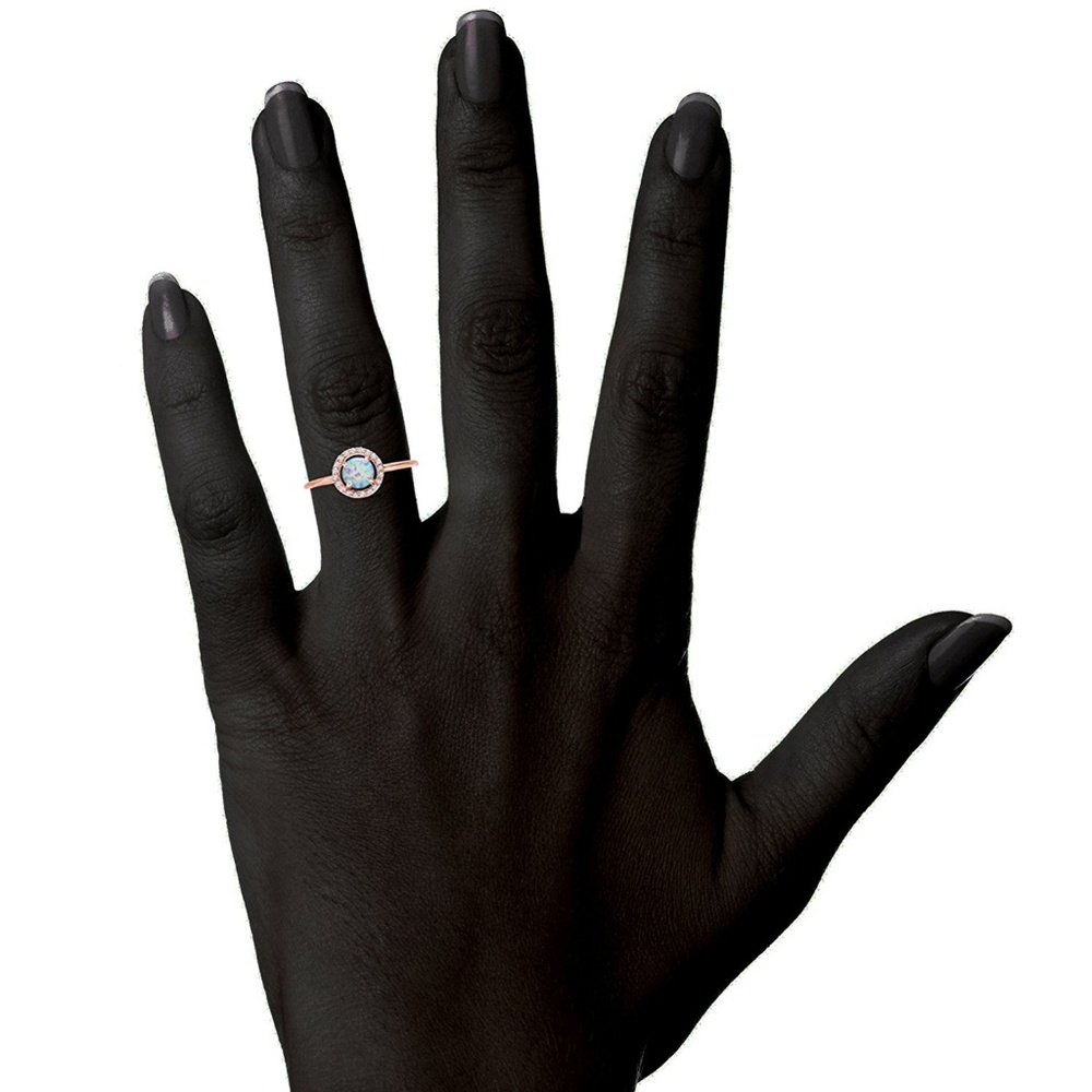 Adjustable Rose Gold Plated Opal Ring - Picture 4 of 4